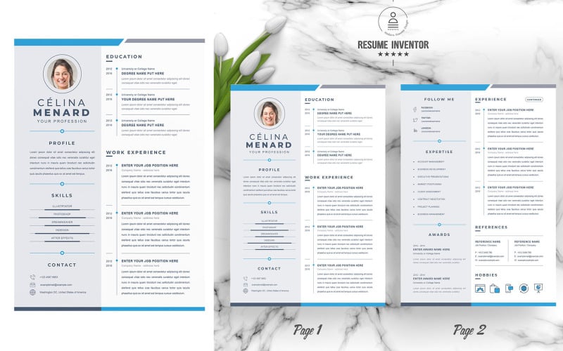 Download Резюме "Celine CV Resume Template" / Celine CV Resume Template - Резюме на тему графика resume template,resume,cv,cv template,curriculum vitae,modern resume,clean resume,word template,word resume,microsoft word,minimal resume,professional cv,clean cv,cover letter,creative cv,cre