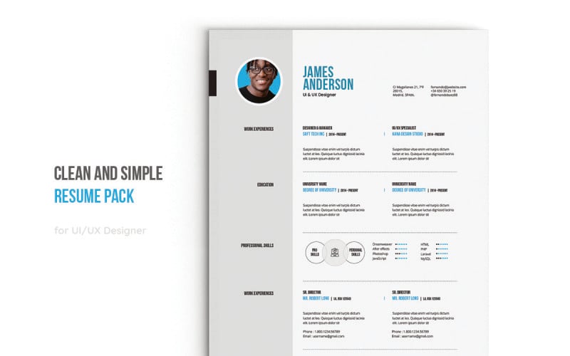 Download Резюме "CV Resume Template" / CV Resume Template - Резюме на тему графика a4,clean,creative,cv,cv template,design,elegant,elegant resume,indesign,infographic,letter,minimalist,modern,modern resume,portfolio,professional,professional resume,resume,resume clean,resum