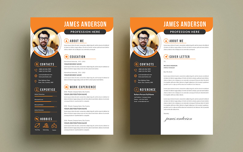 Modello di curriculum Anderson CV moderno