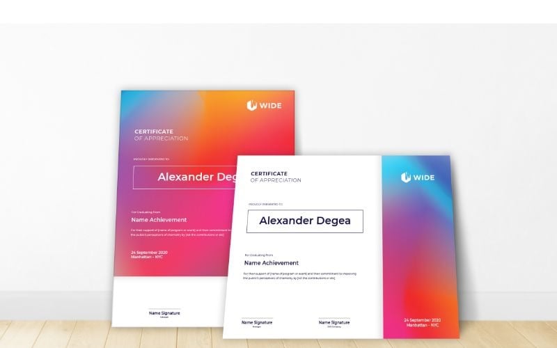 Alexander Degea Certificate Template