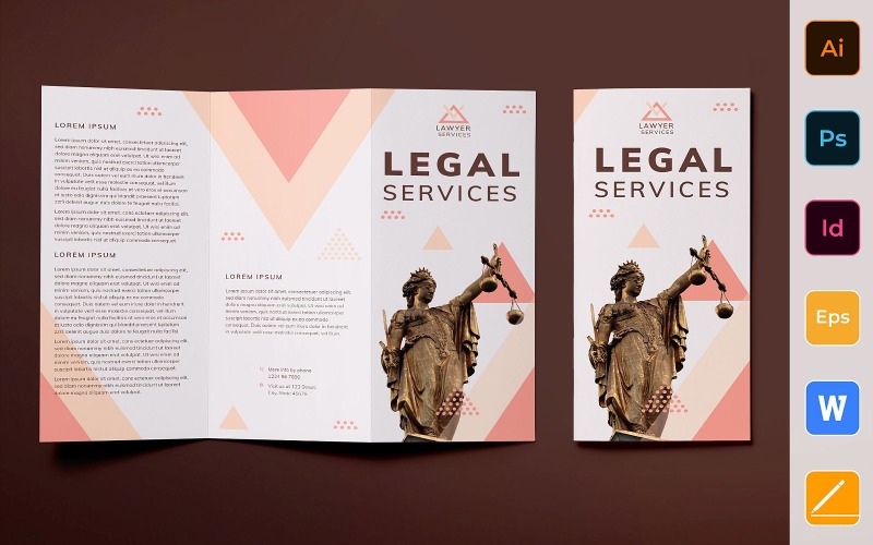 Brochure des services juridiques à trois volets - Modèle d'identité d'entreprise
