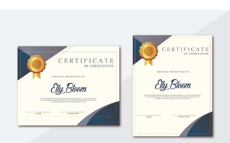 Download Шаблон сертификата "Elly Bloom Certificate Template" / Elly Bloom Certificate Template - Шаблон сертификата на тему графика a4,achievement,acknowledgement,adobe illustration,adobe photoshop,appreciation,award,certification,graduation,lancscape,layout,microsoft word,portrait,professional,recognition,template