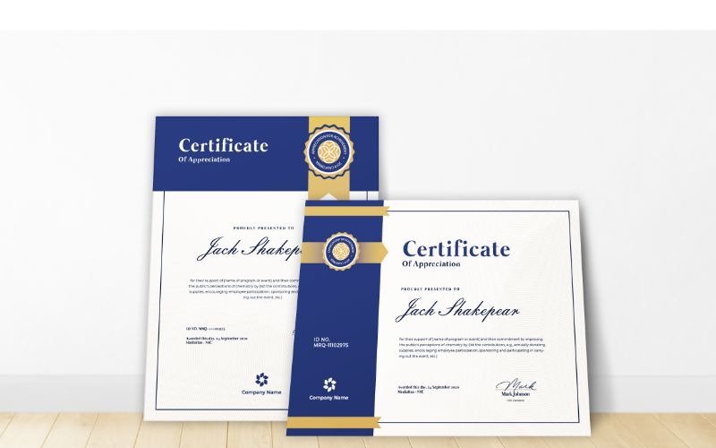 Modèle de certificat Jack Shakepear