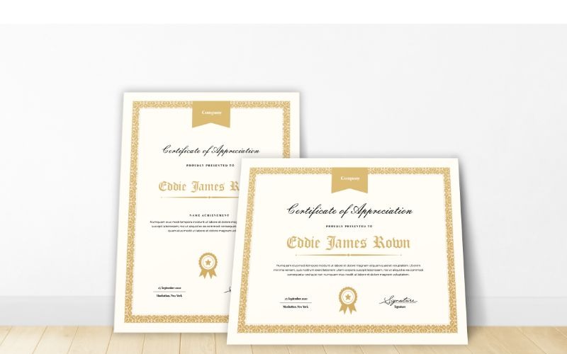 Modello di certificato di Eddie James Rown