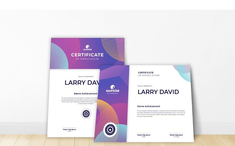Modello di certificato Larry David