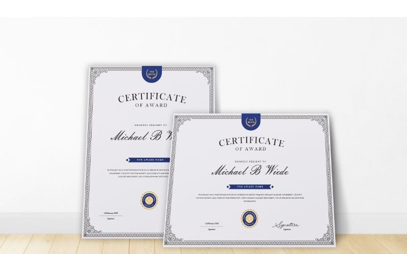 Modello di certificato Michael B Wiede