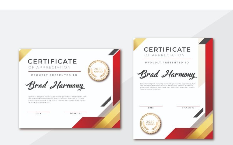 Plantilla de certificado Brad Harmony
