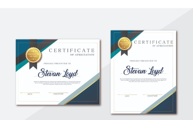 Plantilla de certificado de Stevan Loyd