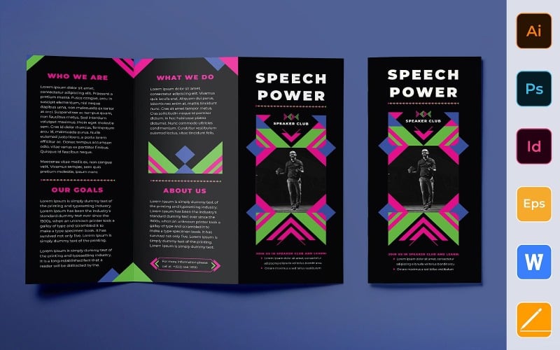 Spreker brochure driebladig - huisstijl sjabloon