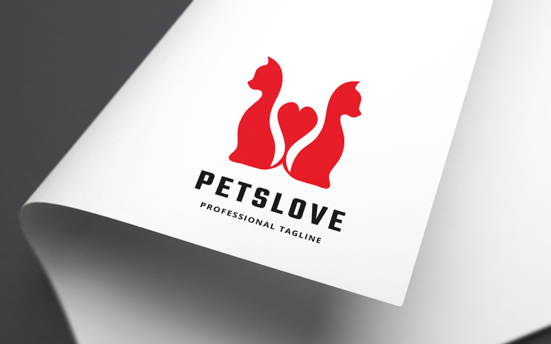 Evcil Hayvan Aşk Logo Şablonu
