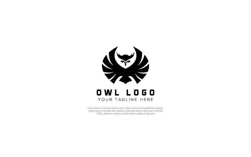 Modèle de logo de conception graphique de hibou