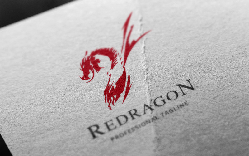 Modello di logo del drago rosso