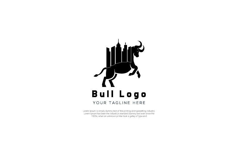 Modello di logo del mercato toro