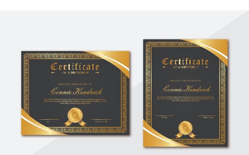 Modelo de certificado de Connie Kendrick 2