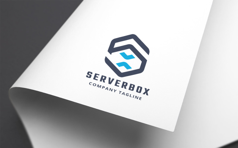 Modelo de logotipo do Server Box Letter S