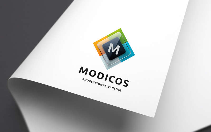 Modicos M harfi Logo şablonu