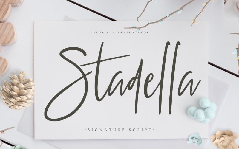 Stadella handtekening cursief lettertype