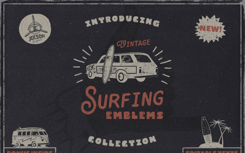 Summer Surf SVG Bundle Vacation Cut Beach Bonus gratuito Logo modello