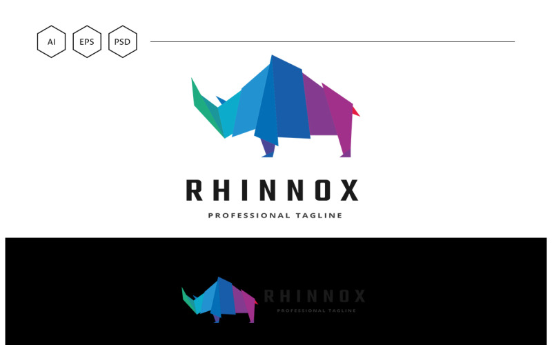 Szablon Logo kolorowe nosorożca