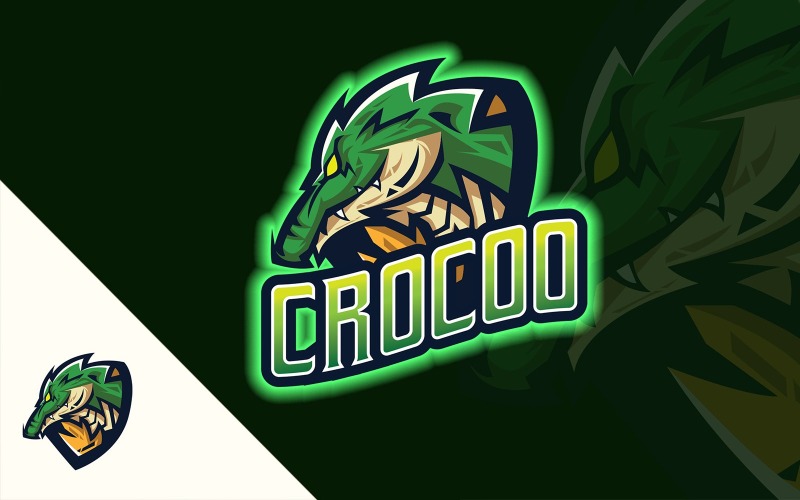 Download Шаблон логотипа "Crocoo Logo Template" / Crocoo Logo Template - Шаблон логотипа на тему графика logo template,croco,crocodile,illustration,logotemplate,logo,embelm,badges