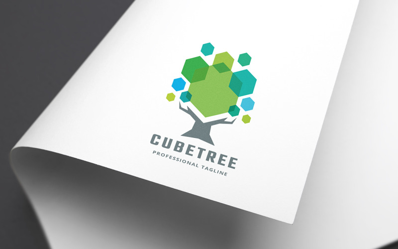 Download Шаблон логотипа "Cube Tree Logo Template" / Cube Tree Logo Template - Шаблон логотипа на тему графика brand,branding,business,care,clean,cube,eco,ecology,environment,finance,financial,firm,forest,green,group,health,hexa,hexagon,invest,investment