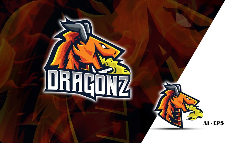 Download Шаблон логотипа "Dragon'z Logo Template" / Dragon'z Logo Template - Шаблон логотипа на тему графика logo,dragon,badges,modern,emblem,logotemplate,esports