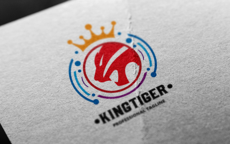 Download Шаблон логотипа "King Tiger Logo Template" / King Tiger Logo Template - Шаблон логотипа на тему графика animal logo,branding,classic,crest,crown,elegant,football team,head lion,hotel,invest,king,letter,lion king,luxury brand,power,sport,sports,strong,wild,design