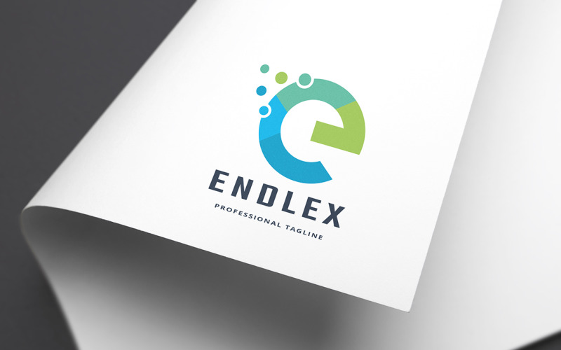 Logo šablony Endlex písmeno E.