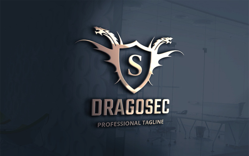 Modèle de logo de sécurité Dragon