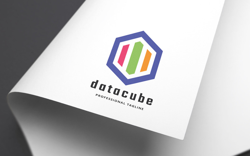 Modello di logo del cubo di dati