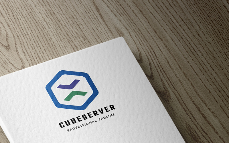 Modelo de logotipo do servidor Cube