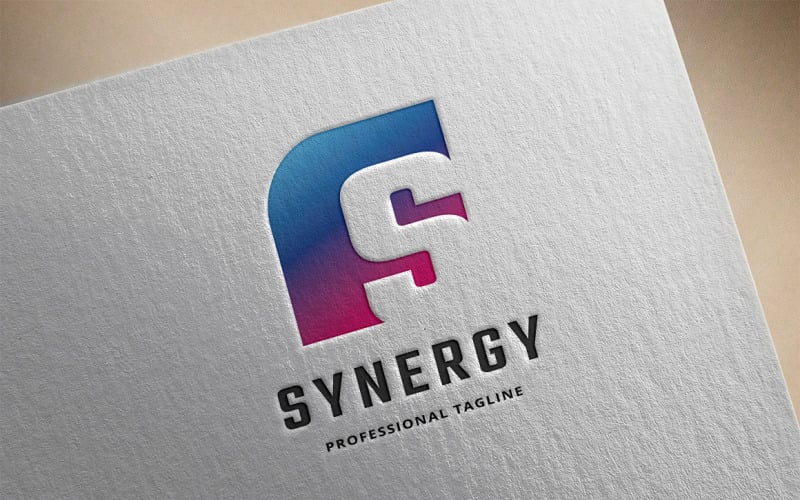 Синергия - шаблон логотипа буква S