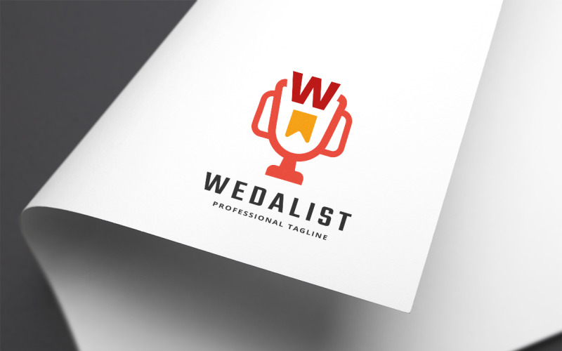Web Madalyası - Harf W Logo Şablonu