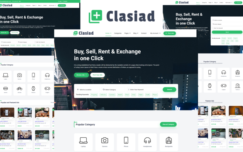 Clasiad - Annunci classificati e modello di sito web di inserzione