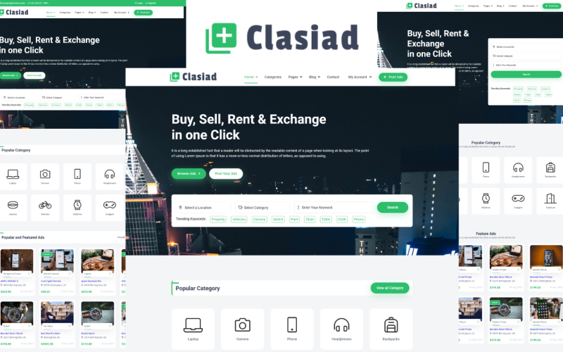 Clasiad-分类广告和列表网站模板