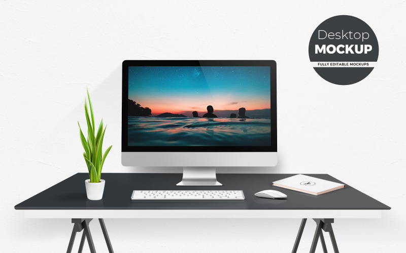 Download Мокап для продукта "Desktop  Table product mockup" / Desktop  Table product mockup - Мокап для продукта на тему графика mockups,with,table,website,graphic,presentations,mockup,product,websites,ui,kit,pack,creative,imac,apple