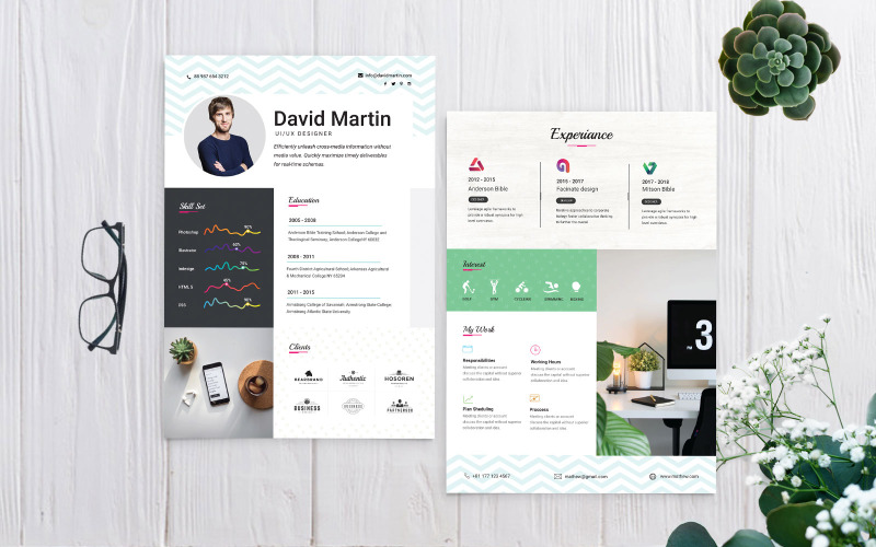Modèle de CV de CV UI / UX Designer
