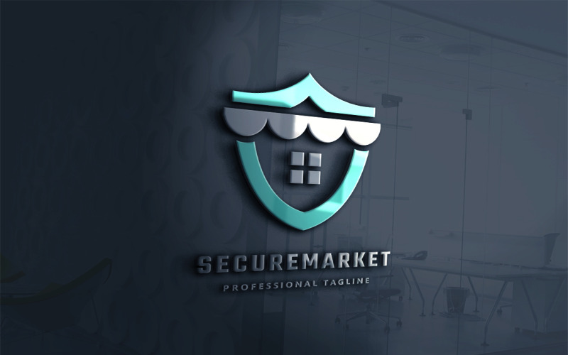Modello di logo di mercato sicuro