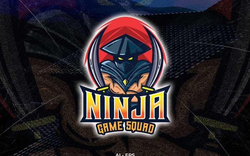 Download Шаблон логотипа "Ninja Game Squad Logo Template" / Ninja Game Squad Logo Template - Шаблон логотипа на тему графика logo,ninja,japan,battle,fighter,samurai,logo template,assasin,e sport,badges,emblem