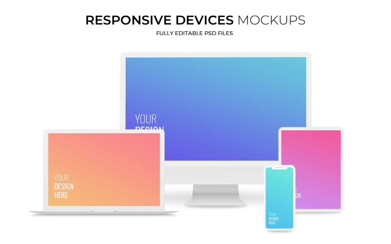 Download Мокап для продукта "Responsive Devices product mockup" / Responsive Devices product mockup - Мокап для продукта на тему графика mockup,pro,mockups,product,website,graphic,presentations,responsive,devices,tablet,apple,imac,macbook,iphone,ipad