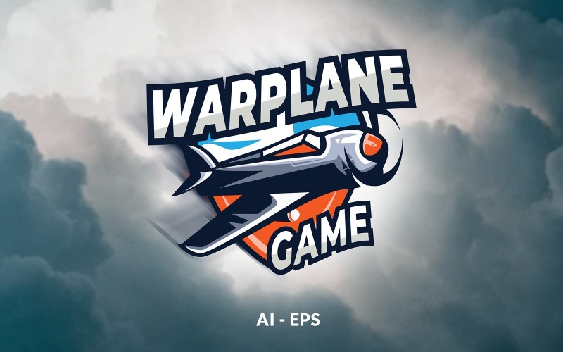 Download Шаблон логотипа "War Plane Game Logo Template" / War Plane Game Logo Template - Шаблон логотипа на тему графика plane,war,flight,air,illustration,remote,team,logo e sports,high,badges,emblem