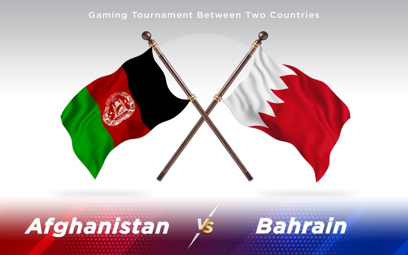 Афганістан проти Бахрейна дві країни прапори фон дизайн - ілюстрація