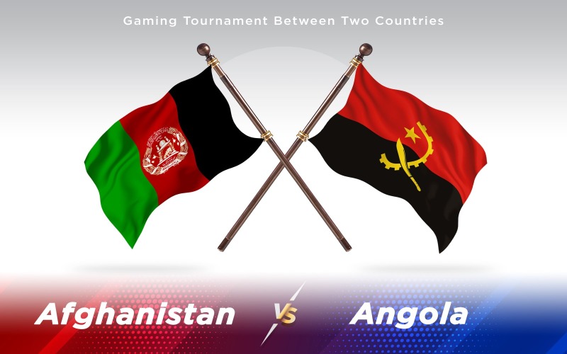 Afganistan vs Angola Dwa kraje flagi projekt tła - ilustracja