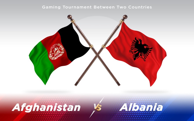 Afghanistan Contro Albania Due Paesi Bandiere Design - Illustrazione