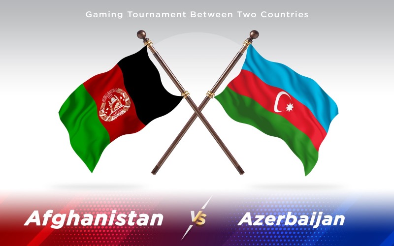 Afghanistan vs Aserbaidschan Zwei Länder Flaggen Hintergrund Design - Illustration