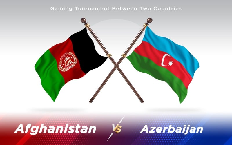 Afghanistan vs Azerbeidzjan twee landen vlaggen achtergrondontwerp - afbeelding