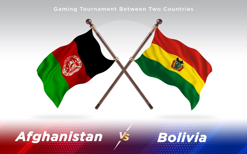 Afghanistan vs Bolivia Due Paesi Bandiere Sfondo Design - Illustrazione