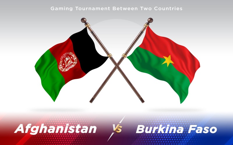 Afghanistan vs Burkina Faso två länder flaggor bakgrundsdesign - Illustration