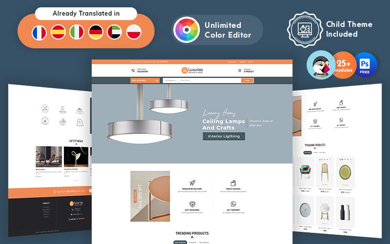 Luxuries Decorative Goods Responsive PrestaShop Theme