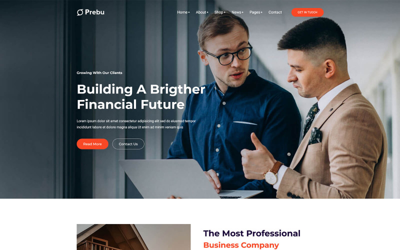 Prebu - HTML Bootstrap šablona kreativní obchodní agentury